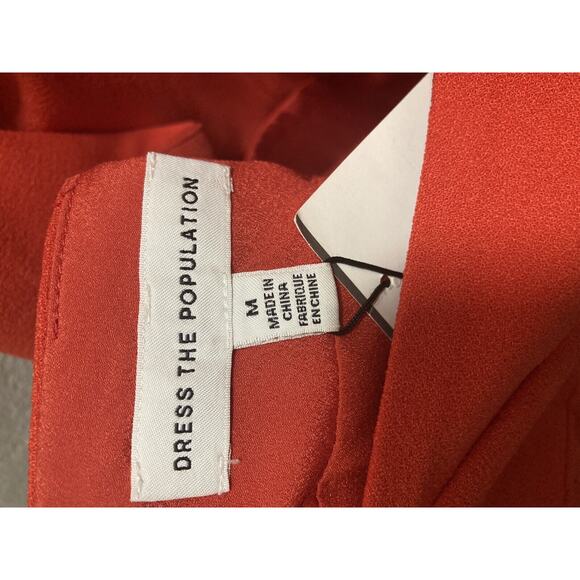 Dress the Population Women Medium Alexi Fit and Flare Midi Dress Poppy Red - Picture 9 of 12